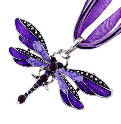 Collar de Libélula de Cristal