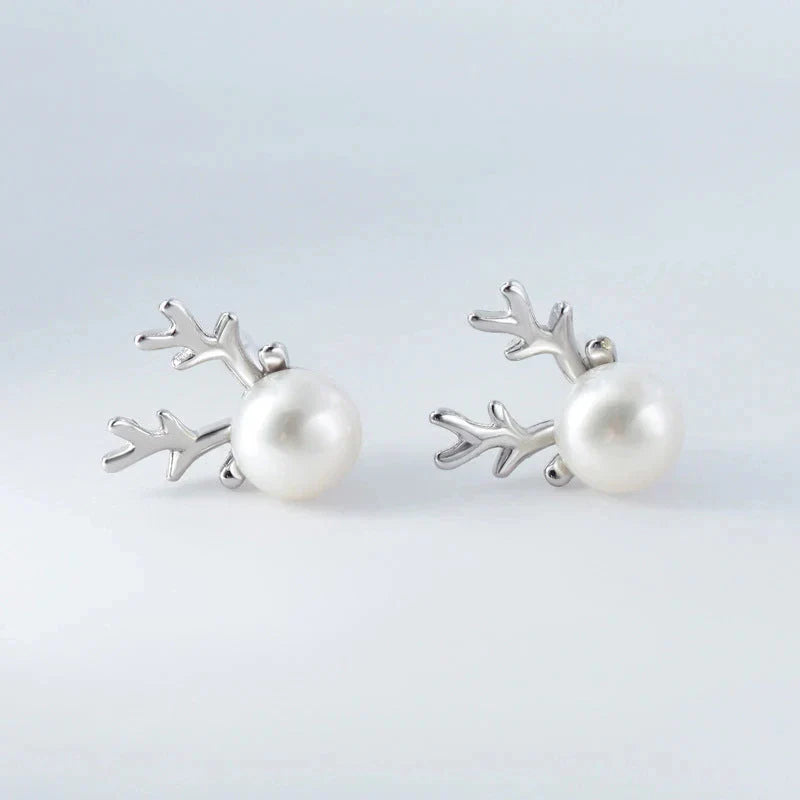 Pendientes de Reno con Perla
