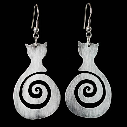 Pendientes Vintage de Gato en Espiral