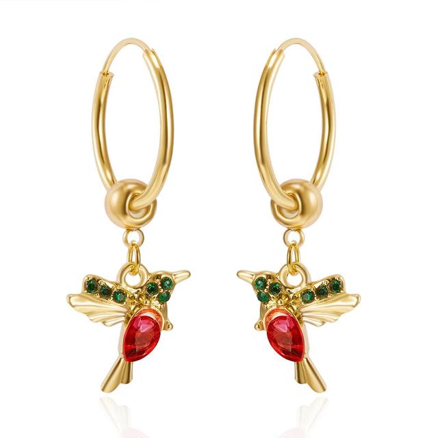 Pendientes Edición Limitada de Colibrí Volador con Incrustación de Circonita