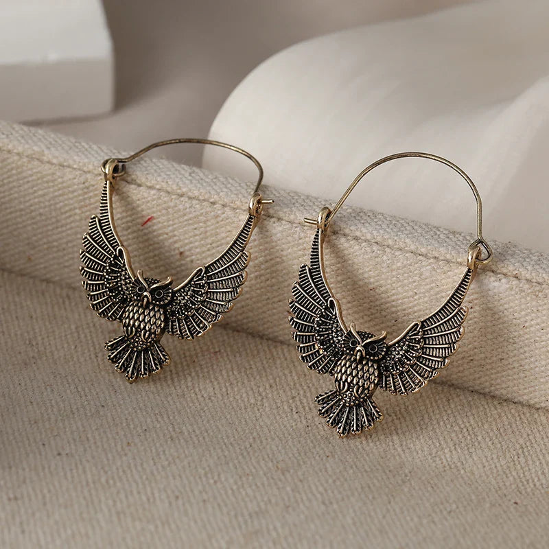 Pendientes de Declaración Bohemios Vintage de Búho
