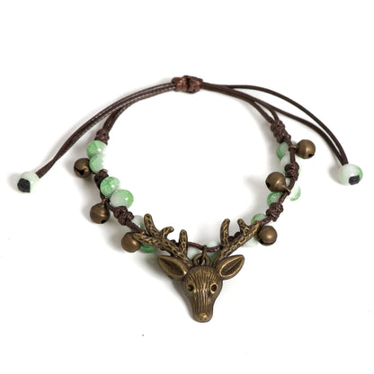 Pulsera Hecha a Mano con Dije de Cervatillo de Cerámica