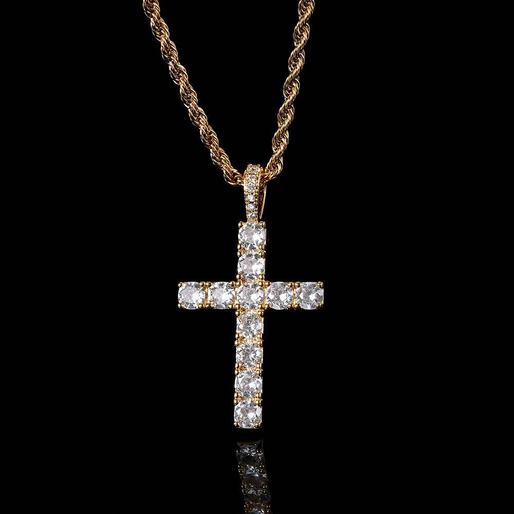 Collar Cruz | Oro Blanco