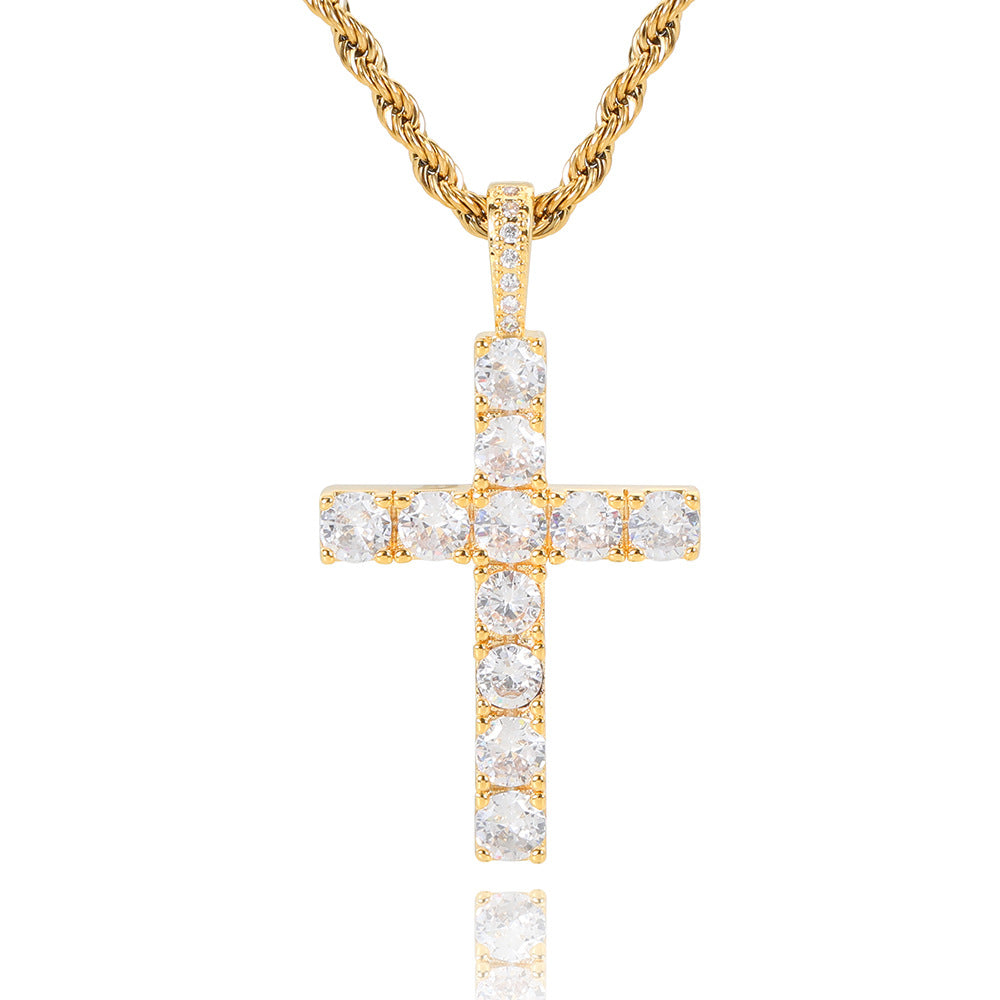 Collar Cruz | Oro Blanco