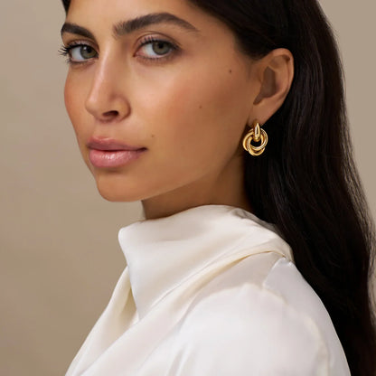 Pendientes Statement Interlocking | Oro