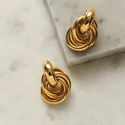 Aretes Entrelazados Statement | Oro Blanco
