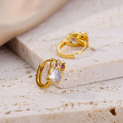 Pendientes de Aro de Animal de Cristal