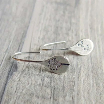Pendientes de Hoja de Diente de León en Plata Esterlina 925
