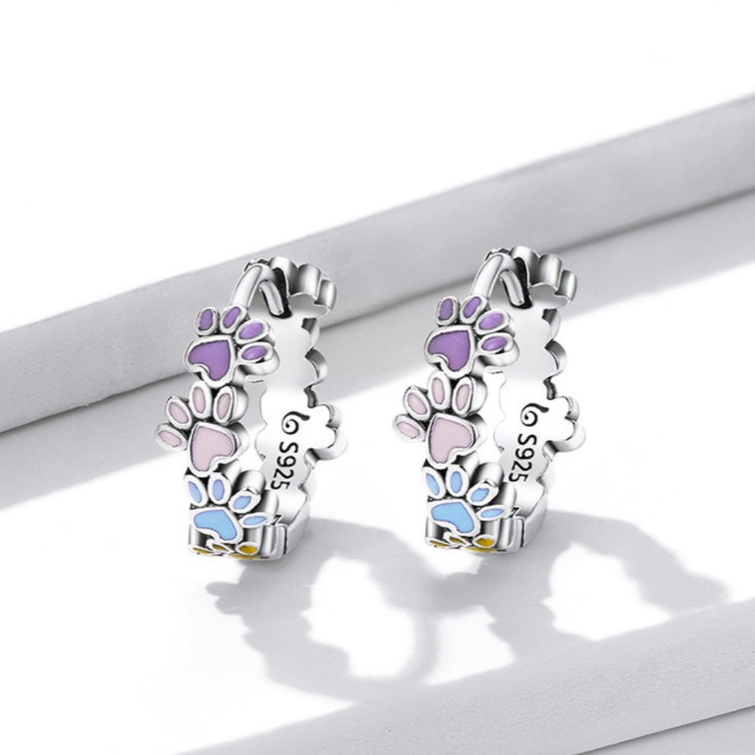Pendientes de Patas Coloridas en Plata de Ley