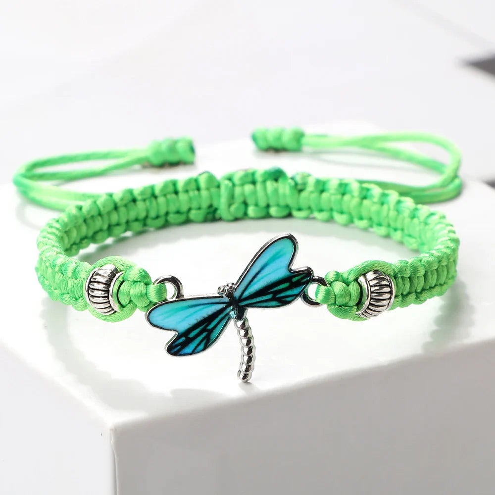 Pulsera de los Sueños de la Libélula Tejida a Mano