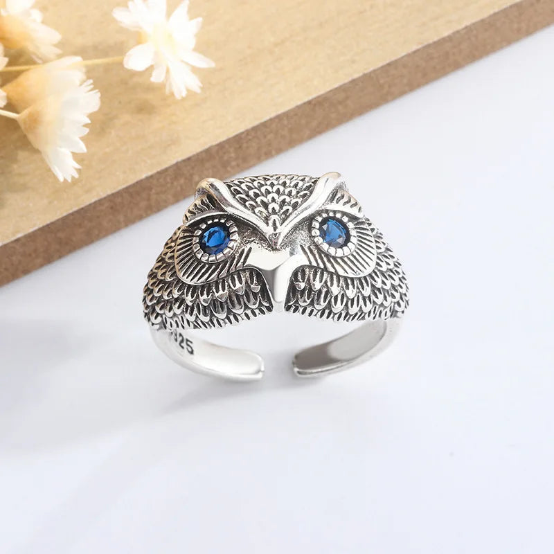 Anillo de Búho en Plata de Ley