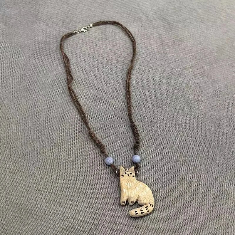 Collar Vintage de Gato y Estrella