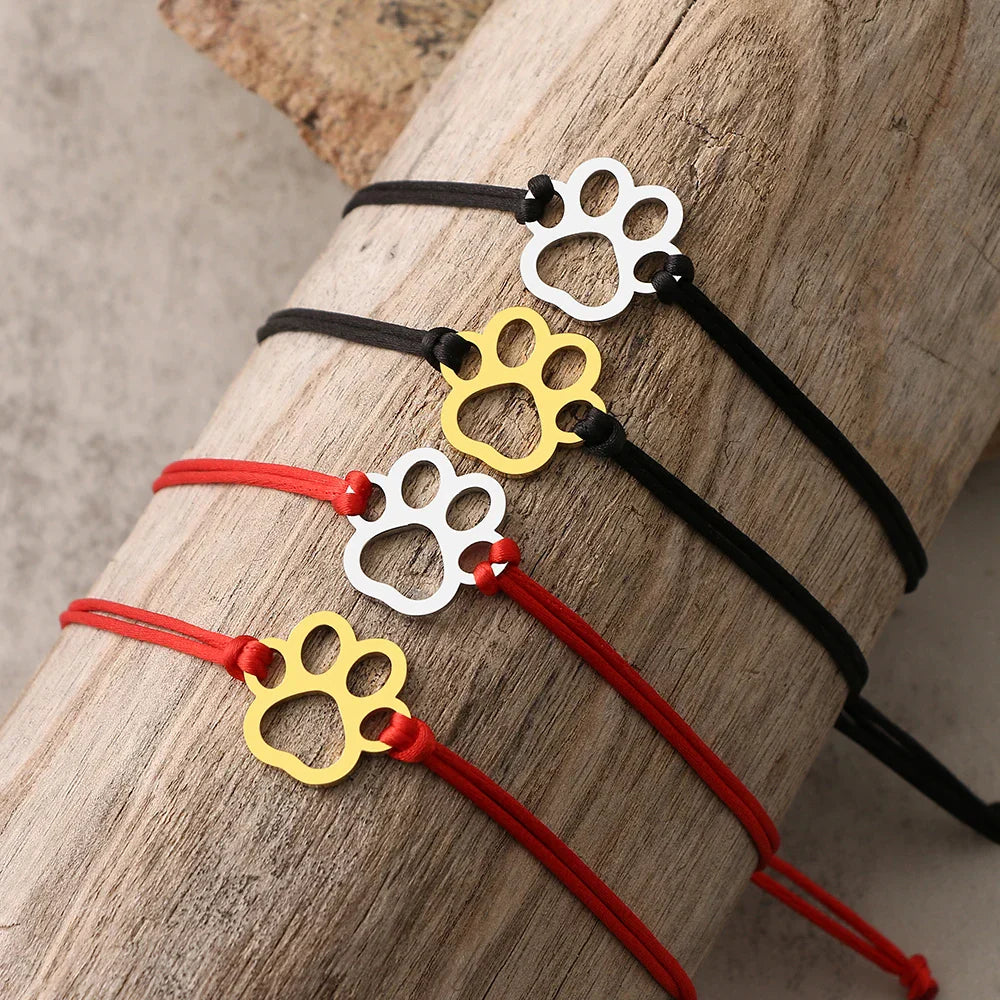 Pulsera de Cordón de Huella de Pata