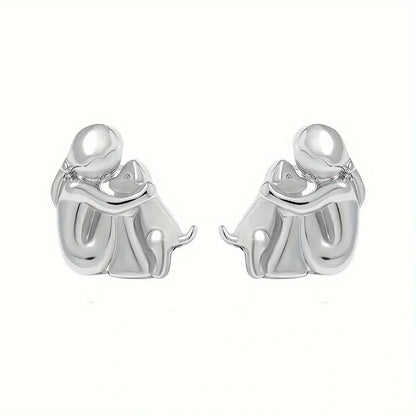 Pendientes de Abrazo en Dos Tonos Plata y Oro