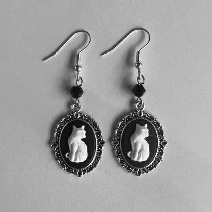 Pendientes Vintage de Gato Blanco