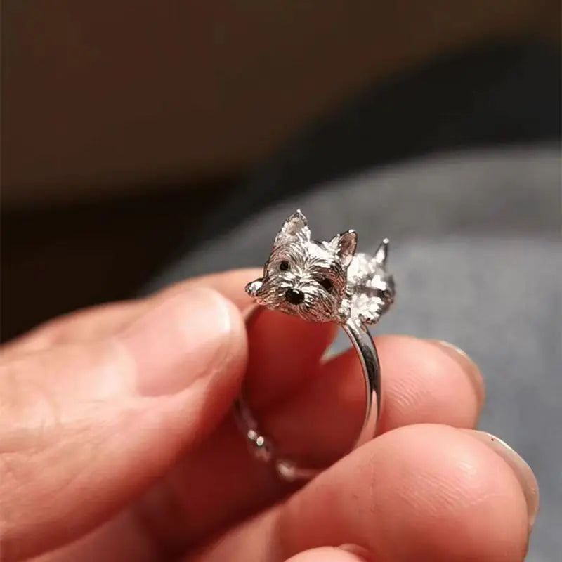 Anillo de Perro Ajustable de Estilo Retro
