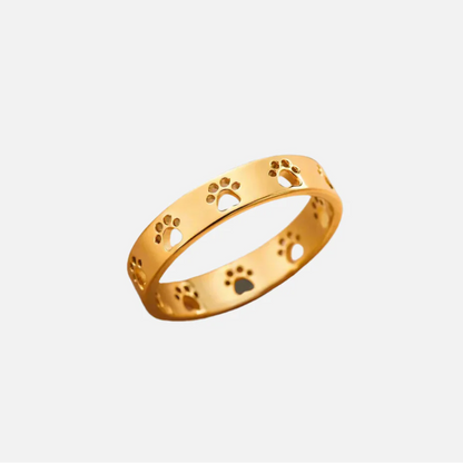 Anillo de Huella de Pata en Tono Dorado