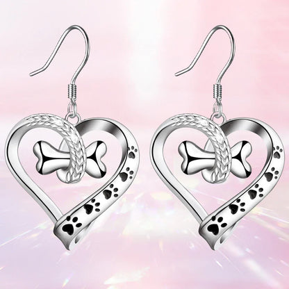 Set de Joyería de 2 Piezas con Dijes de Pata, Corazón y Hueso
