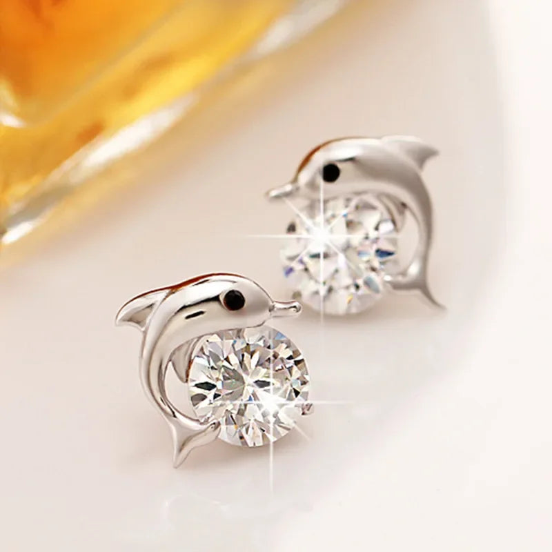 Set de Joyería de Delfín en Plata de Ley