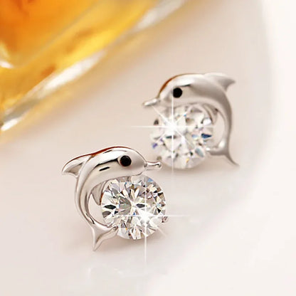Set de Joyería de Delfín en Plata de Ley