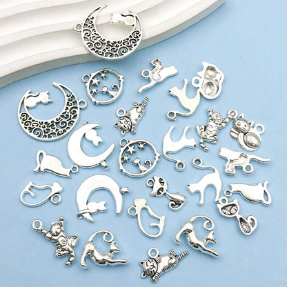 Colección Vintage de Dijes de Gato en Plata
