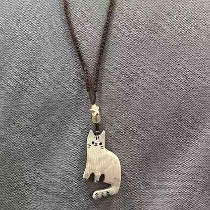 Collar Vintage de Gato y Estrella