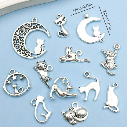 Colección Vintage de Dijes de Gato en Plata