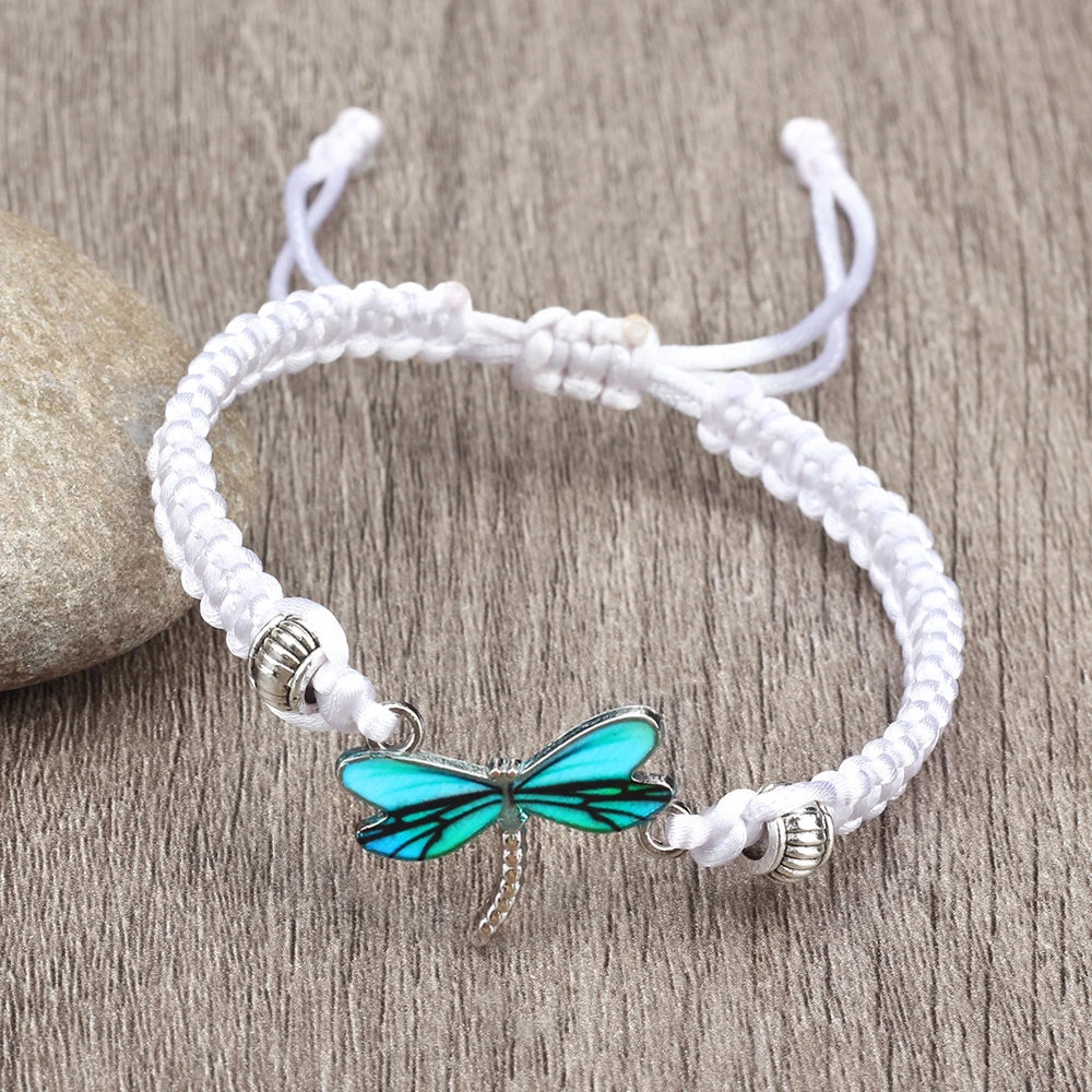 Pulsera de los Sueños de la Libélula Tejida a Mano