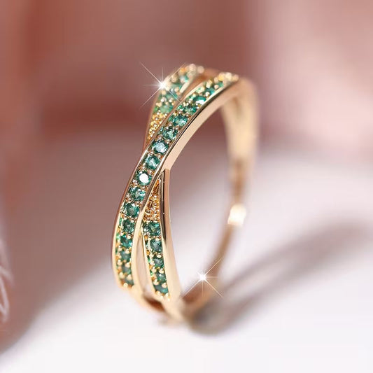 Anillo Cruz de zirconia con garra retro