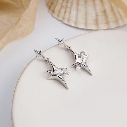 Pendientes Largos Piedra Lunar Elegantes