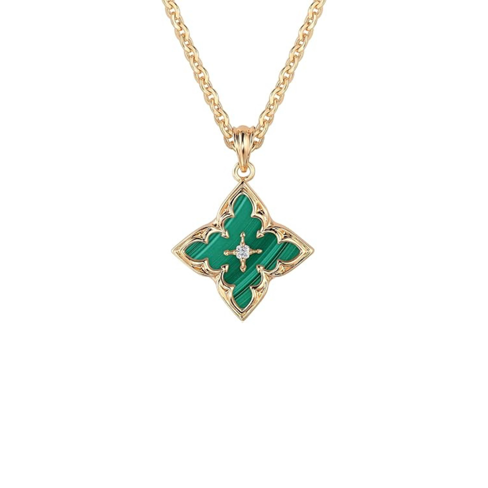 Collar Colgante Trébol de Esmeralda | Oro