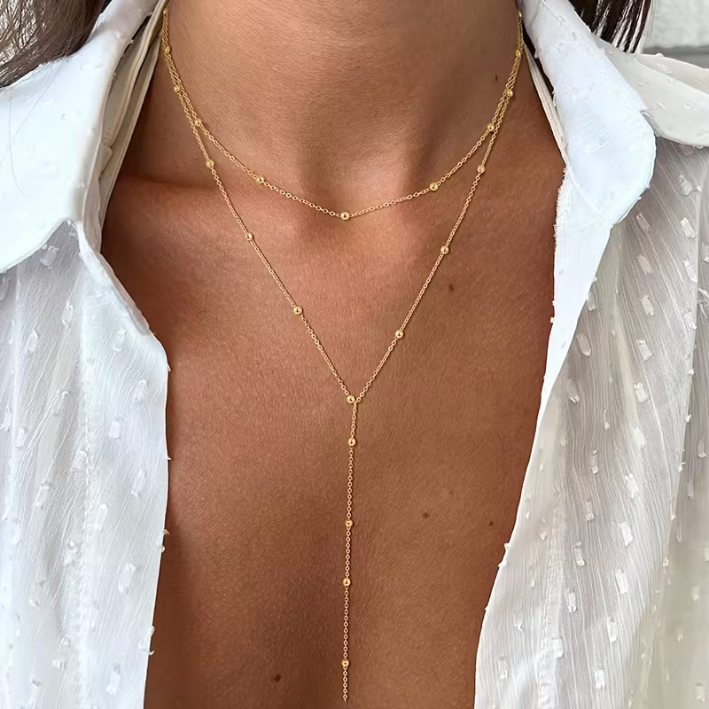 Collar doble con pequeñas perlas
