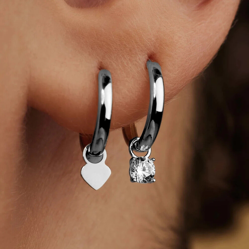 Aretes de Aro con Piedras Larmes de Lune | Oro Blanco