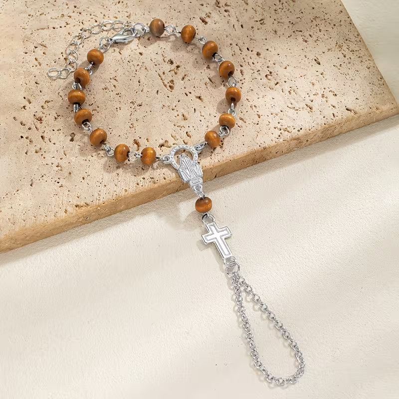 Brazalete rosario Cruz gótico