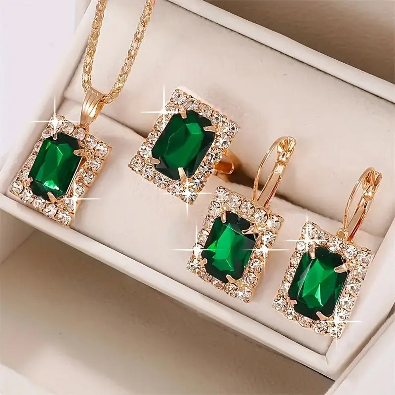 Set de Joyería Sylvara Greenveil | Oro Blanco