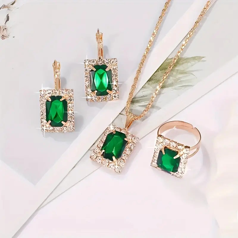 Set de Joyería Sylvara Greenveil | Oro Blanco