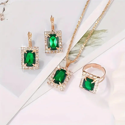 Set de Joyería Sylvara Greenveil | Oro Blanco