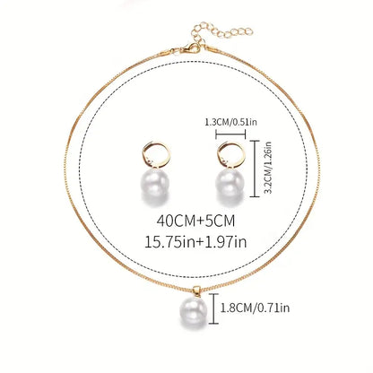 Set de Joyas de Perlas Golden Grace | Oro