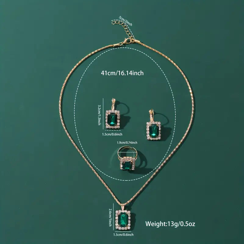 Set de Joyería Sylvara Greenveil | Oro Blanco