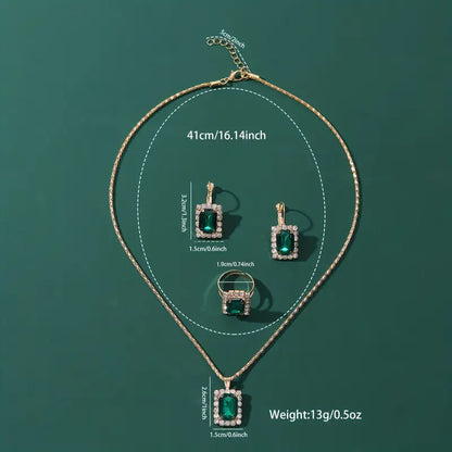 Set de Joyería Sylvara Greenveil | Oro Blanco