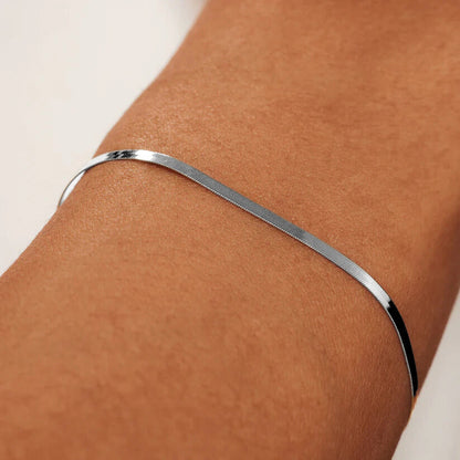 Pulsera Serpiente Sol | Oro Blanco