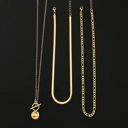Collar de Capas de Moneda Texturizado Savira | Oro