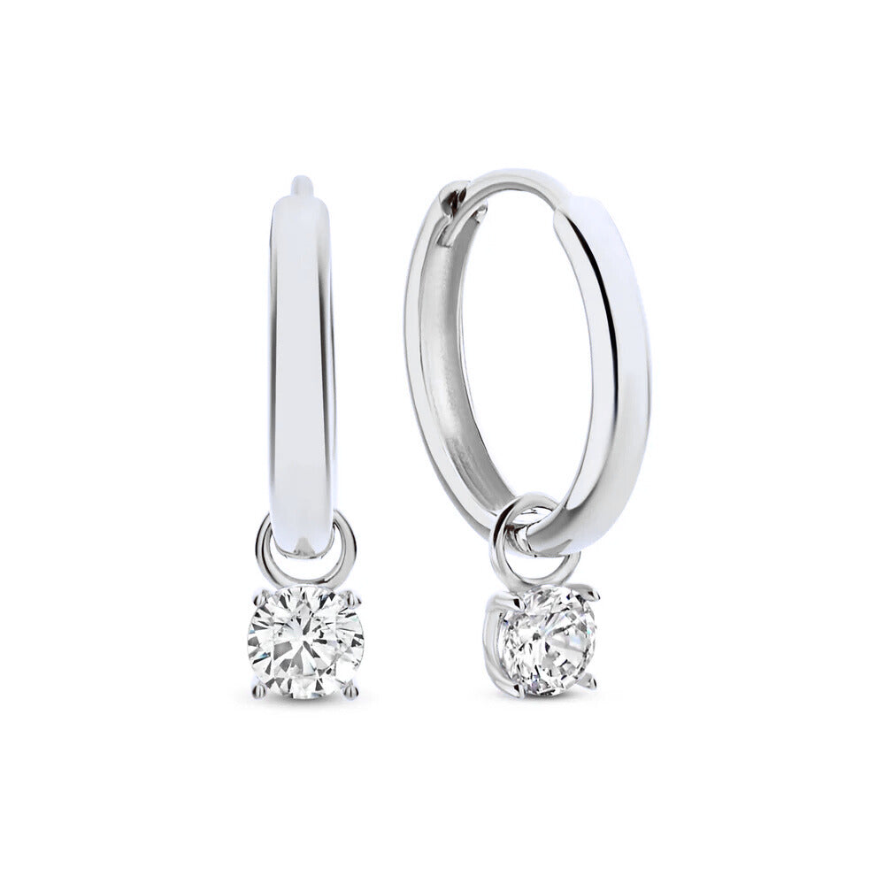 Aretes de Aro con Piedras Larmes de Lune | Oro Blanco