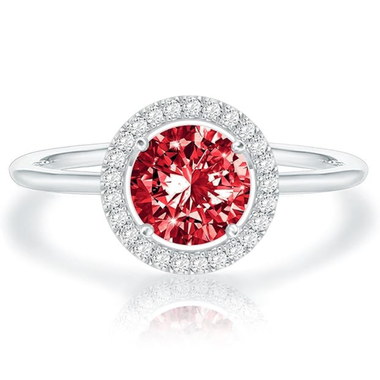 Anillo Promesa Brillo Carmesí de Rubí | Oro Blanco