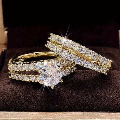 Set 2 Anillos de Boda con Zirconia