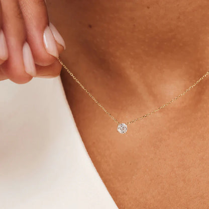 Collar de Piedra de Moisanita Cléa | Oro