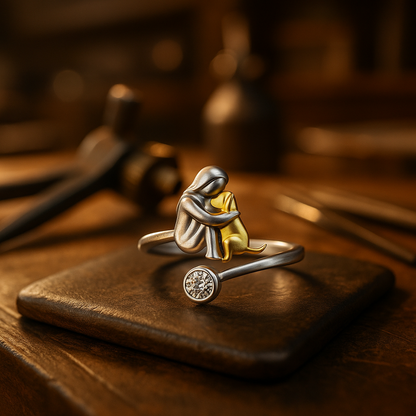 Anillo de Perro en Plata de Ley 925 con Zirconia