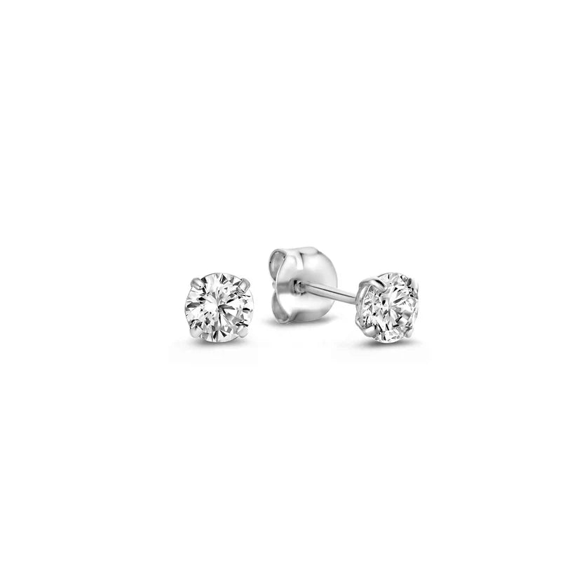 Aretes Stud con Piedras Larmes de Lune | Oro Blanco