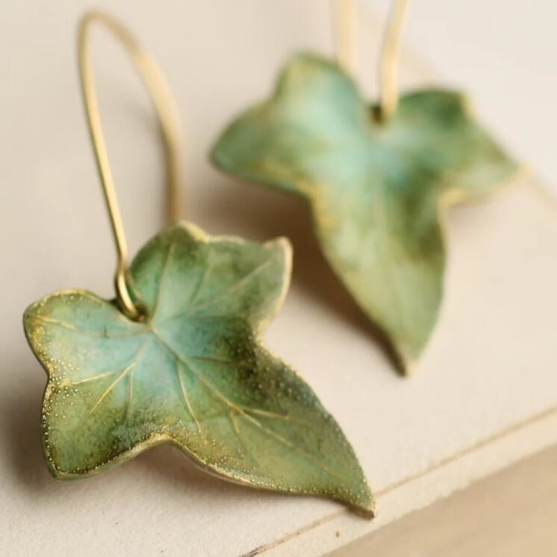 Pendientes Vintage de Hoja Verde