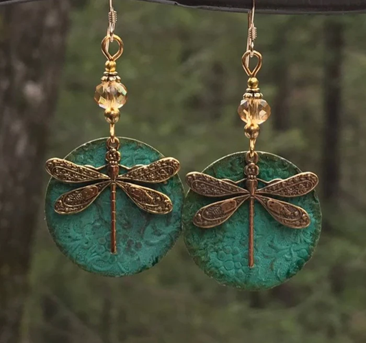Pendientes Dorados Vintage de Libélula